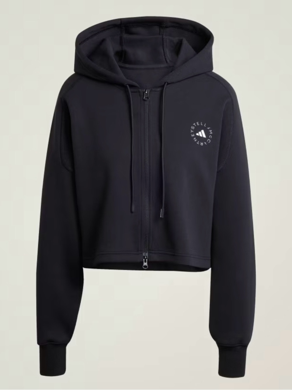 Adidas by Stella McCartney Black Cropped Zip-Up Hoodie